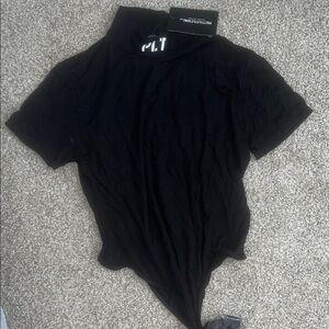 PrettyLittleThing Black High Neck Bodysuit
